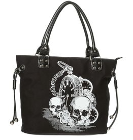 Banned Banned Back in Black Skulls Tote Bag