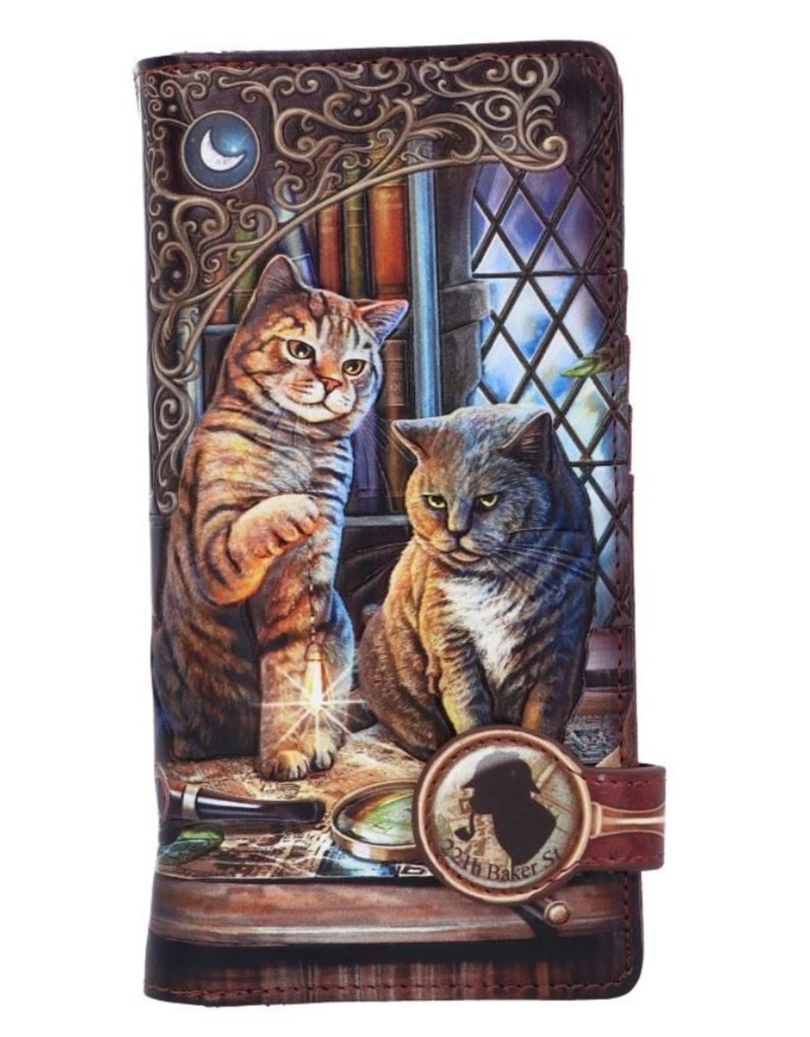 NemesisNow Gothic portemonnees - Lisa Parker Purrlock Holmes portemonnee met reliëf Katten