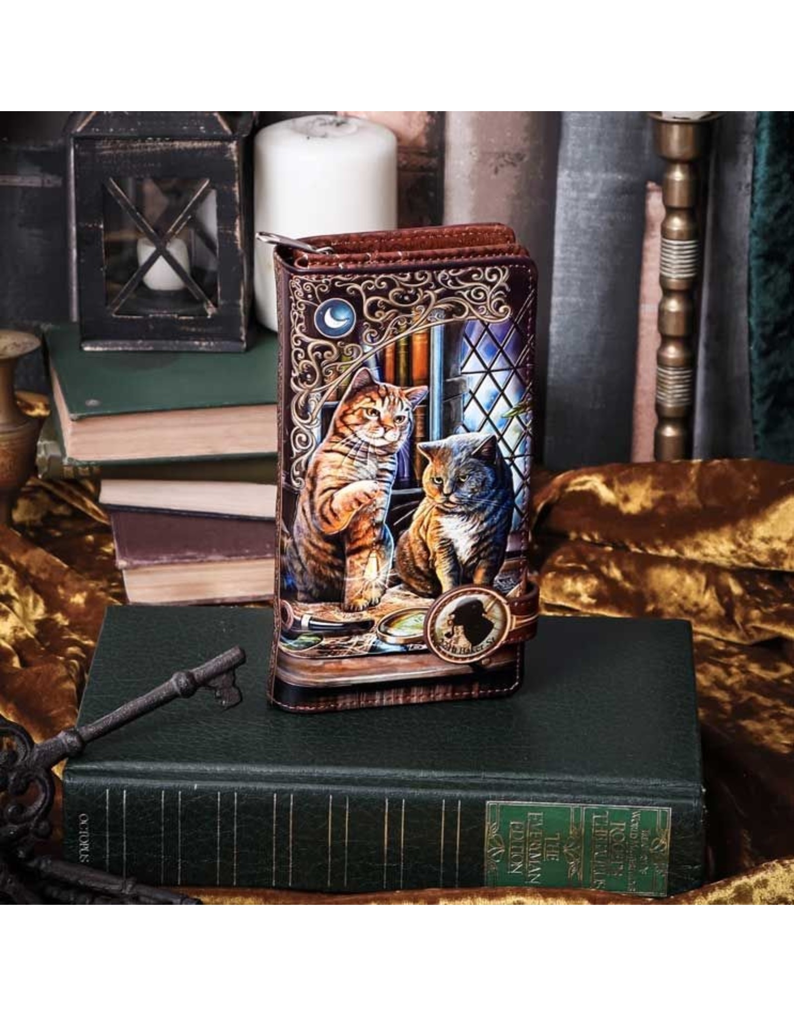 NemesisNow Gothic wallets and purses - Lisa Parker Purrlock Holmes Embossed Purse Cats