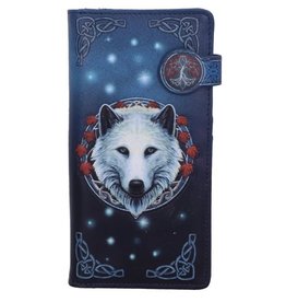 NemesisNow Lisa Parker Guardian of the Fall White Autumn Wolf Embossed Purse