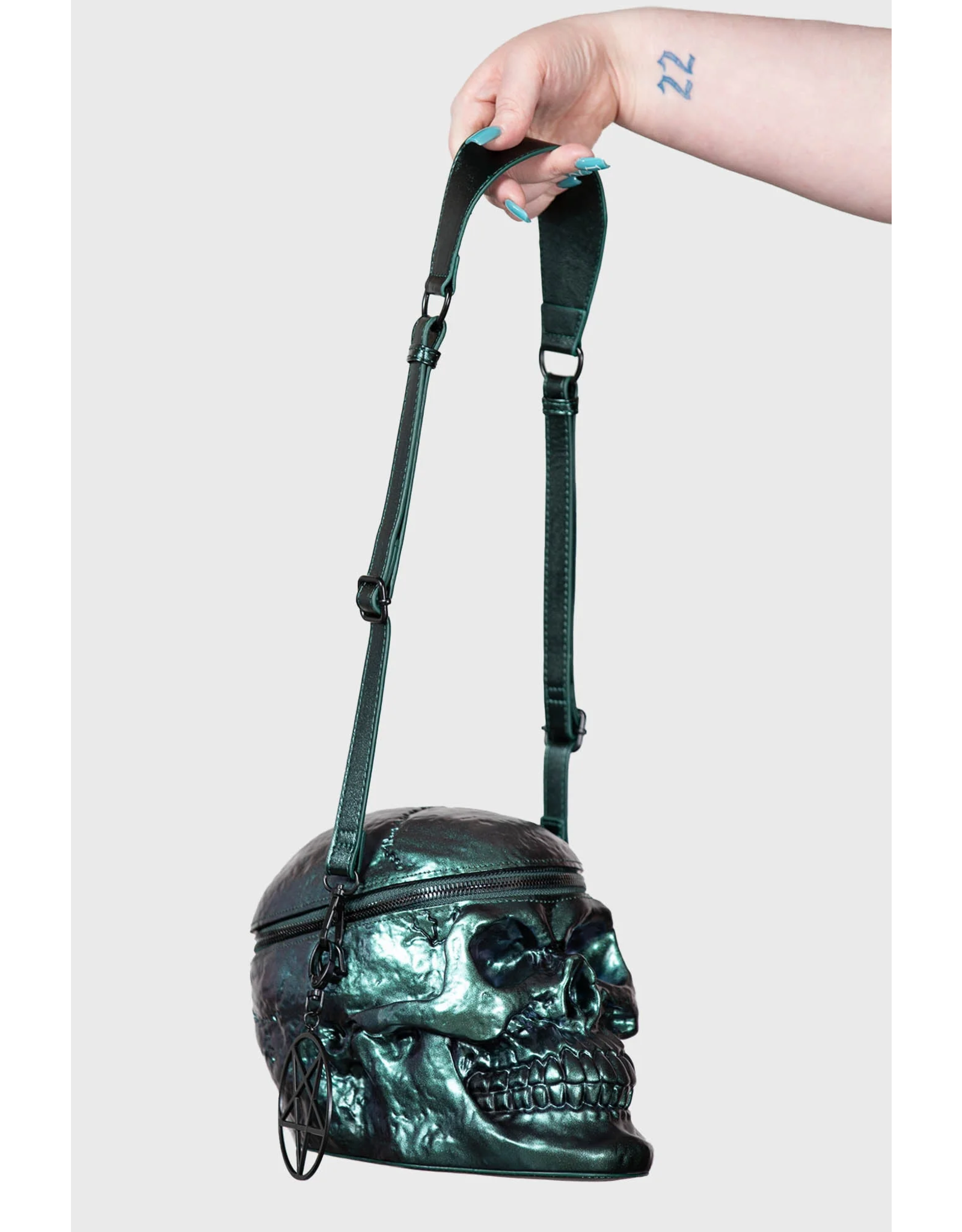 Killstar Gothic bags Steampunk bags - Killstar skull bag Grave Digger Green Oil Slick