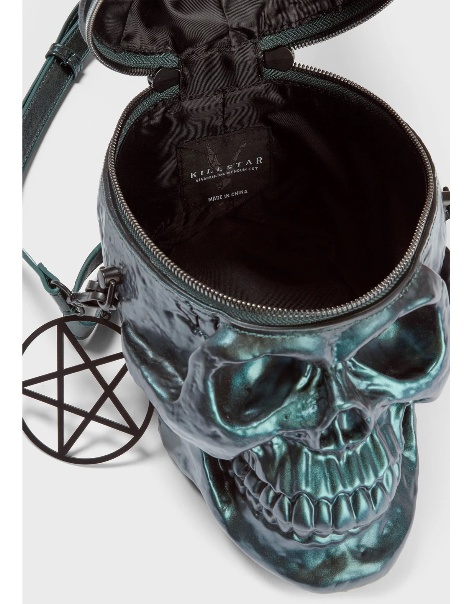 Killstar Gothic bags Steampunk bags - Killstar skull bag Grave Digger Green Oil Slick