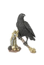 Trukado Giftware Figurines Collectables - Gothic figurine Crow with Skulls on a Scythe