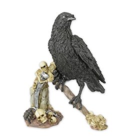 Trukado Gothic figurine Crow with Skulls on a Scythe