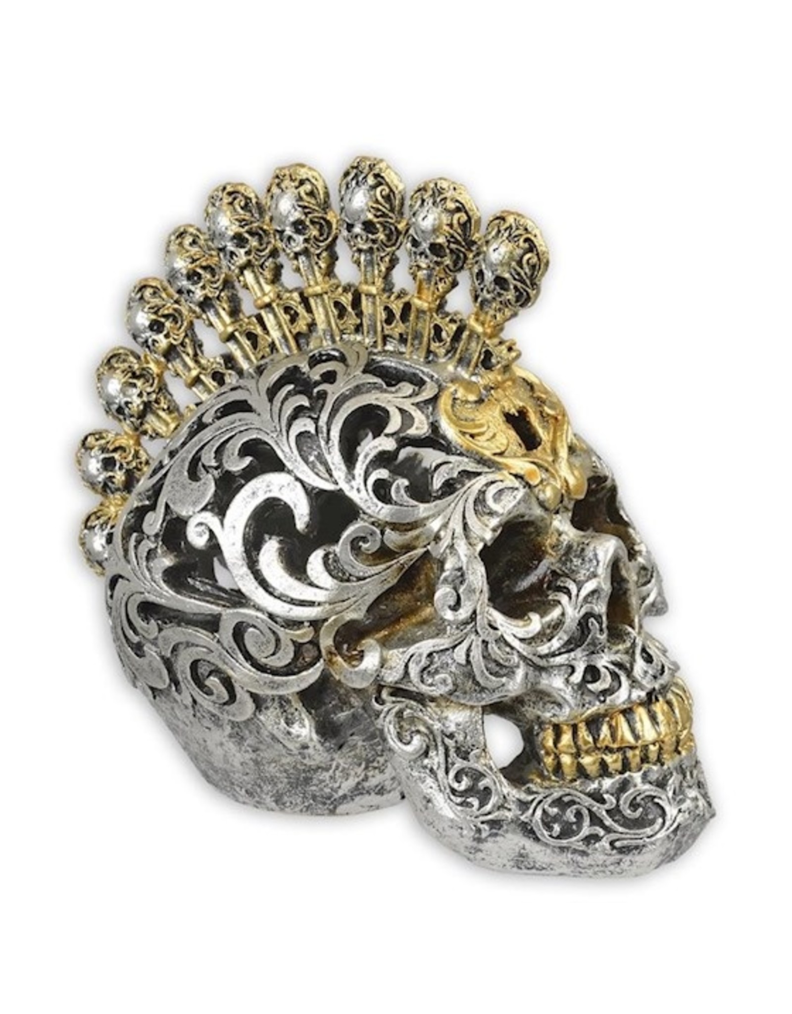 Trukado Skulls - Gothic Baroque Skull with a Key and Lock Mohawk large