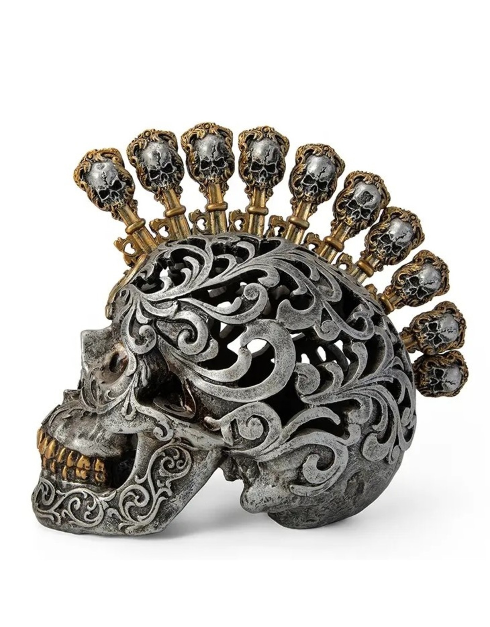 Trukado Skulls - Gothic Baroque Skull with a Key and Lock Mohawk large