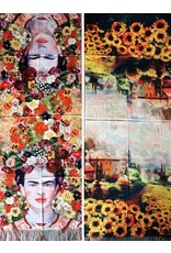 Trukado Miscellaneous -  Frida Kahlo shawl dubble sided print - 180cm x 70cm