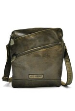 HillBurry Leather Shoulder bags  Leather crossbody bags - HillBurry Smart Crossbody Bag Washed Leather green