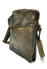 HillBurry Leren Schoudertassen Leren crossbody tassen - HillBurry Stoere Crossbodytas Gewassen leer groen