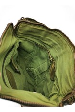 HillBurry Leren Schoudertassen Leren crossbody tassen - HillBurry Stoere Crossbodytas Gewassen leer groen