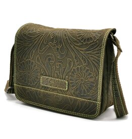 HillBurry Hillburry Shoulder bag with Embossed Flowers green