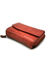 HillBurry Leather Wallets - Hillburry Wallet with Cover Washed Leather Red "L"