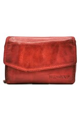 HillBurry Leather Wallets - Hillburry Wallet with Cover Washed Leather Red "L"