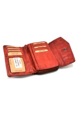 HillBurry Leather Wallets - Hillburry Wallet with Cover Washed Leather Red "L"