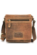 Hunters Leren Schoudertassen Leren crossbody tassen - Hunters Crossbody tas met rechte omslag klein formaat