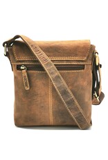 Hunters Leren Schoudertassen Leren crossbody tassen - Hunters Crossbody tas met rechte omslag klein formaat