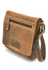 Hunters Leren Schoudertassen Leren crossbody tassen - Hunters Crossbody tas met rechte omslag klein formaat