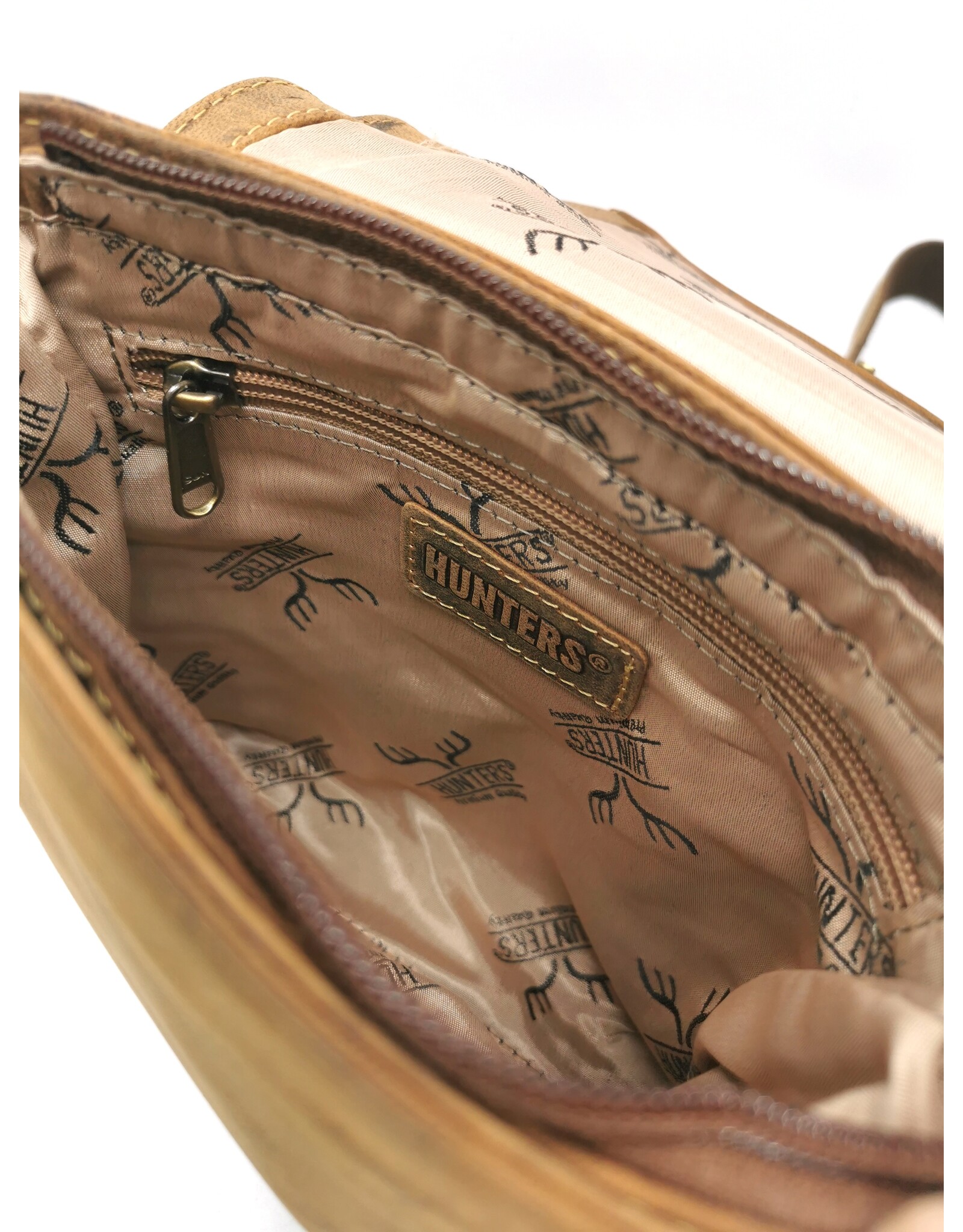 Hunters Leren Schoudertassen Leren crossbody tassen - Hunters Crossbody tas met rechte omslag klein formaat