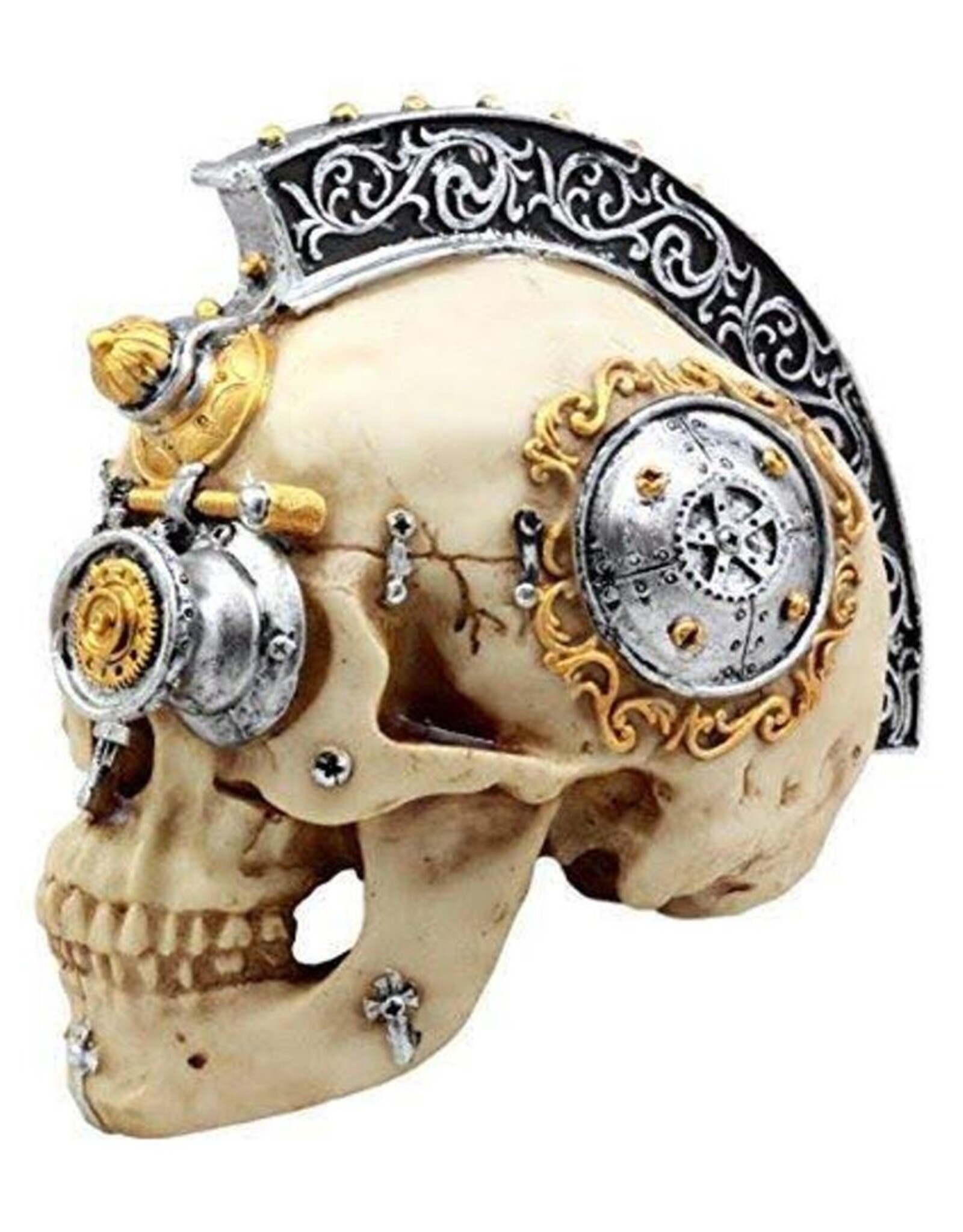 Trukado Schedels - Steampunk Schedel met IJzeren Kuif Large