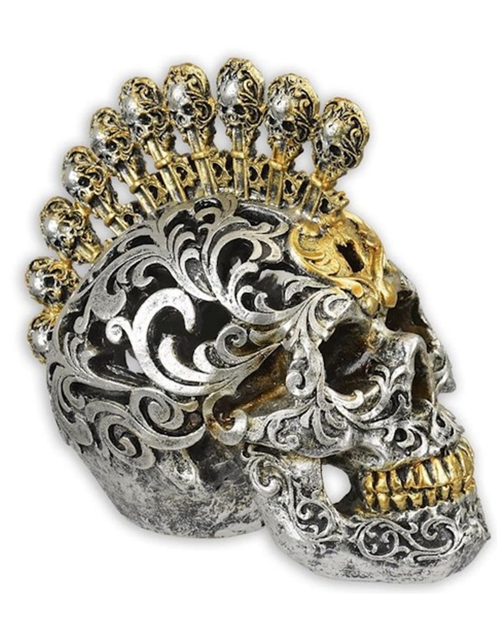 Trukado Skulls - Gothic Baroque Skull with a Key and Lock Mohawk large