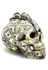 Trukado Skulls - Skull Money Box  Benjamin Franklin 100 Dollar bill