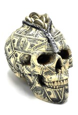 Trukado Skulls - Skull Money Box  Benjamin Franklin 100 Dollar bill