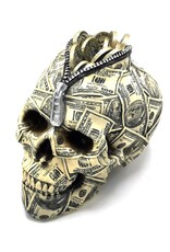 Trukado Skulls - Skull Money Box  Benjamin Franklin 100 Dollar bill