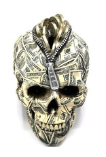 Trukado Skulls - Skull Money Box  Benjamin Franklin 100 Dollar bill
