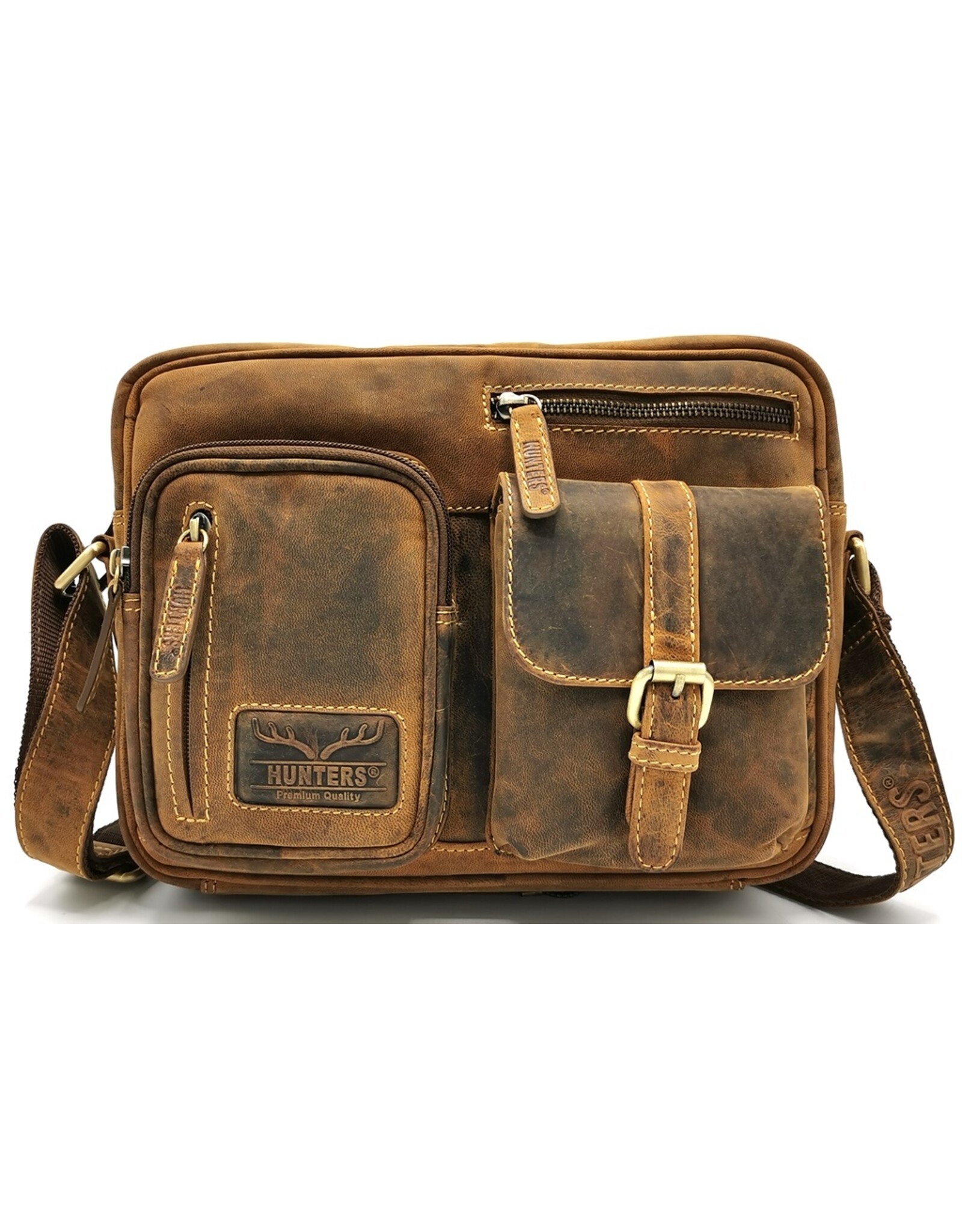 Hunters Leren schoudertassen Leren crossbody tassen - Hunters Schoudertas Hunter Buffelleer