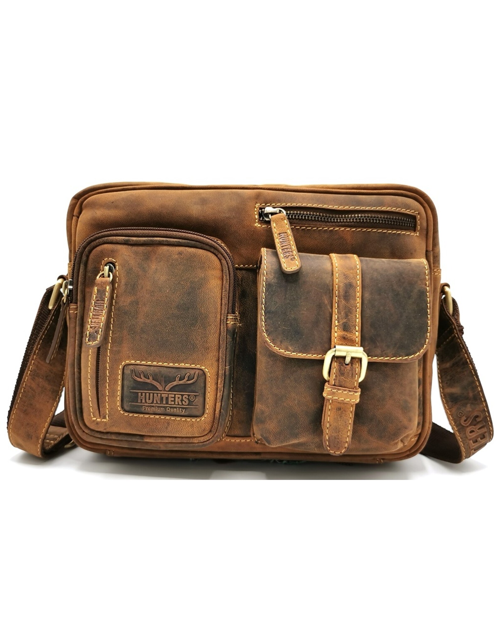 Hunters Leren schoudertassen Leren crossbody tassen - Hunters Schoudertas Hunter Buffelleer