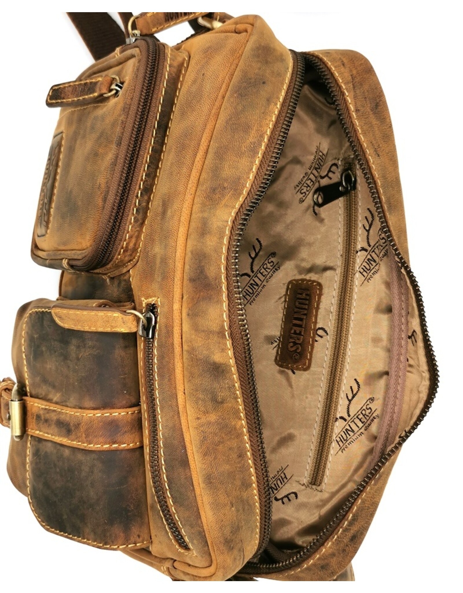 Hunters Leren schoudertassen Leren crossbody tassen - Hunters Schoudertas Hunter Buffelleer