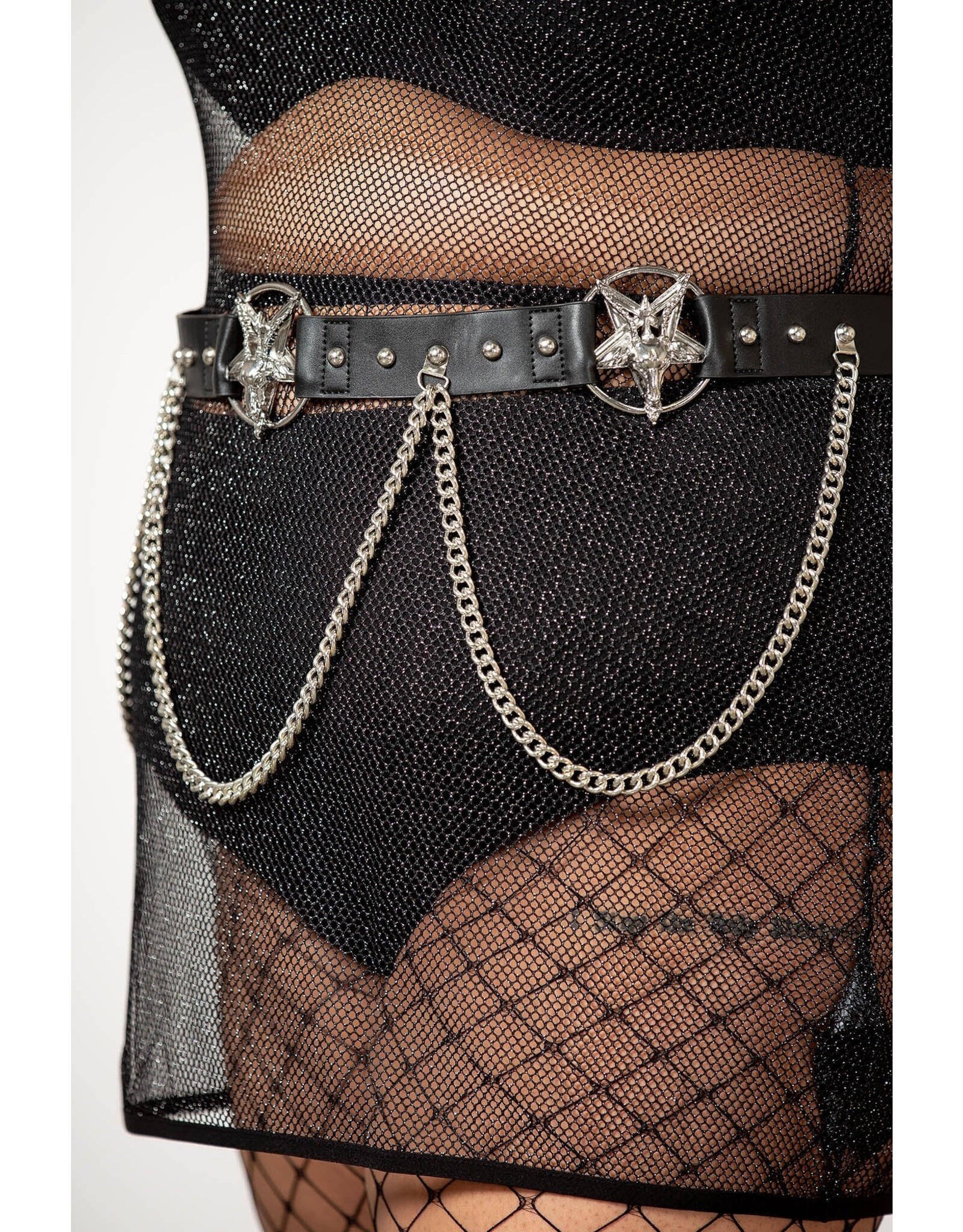 Killstar Killstar bags and accessories - Killstar Our Inner Circle Belt Baphomet Pentagram