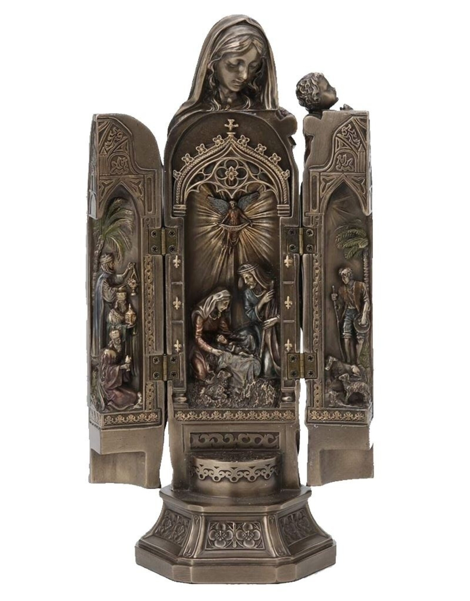 Veronese Design Giftware & Lifestyle -  Lady of Grace Virgin Mary Nativity  Triptych Altar