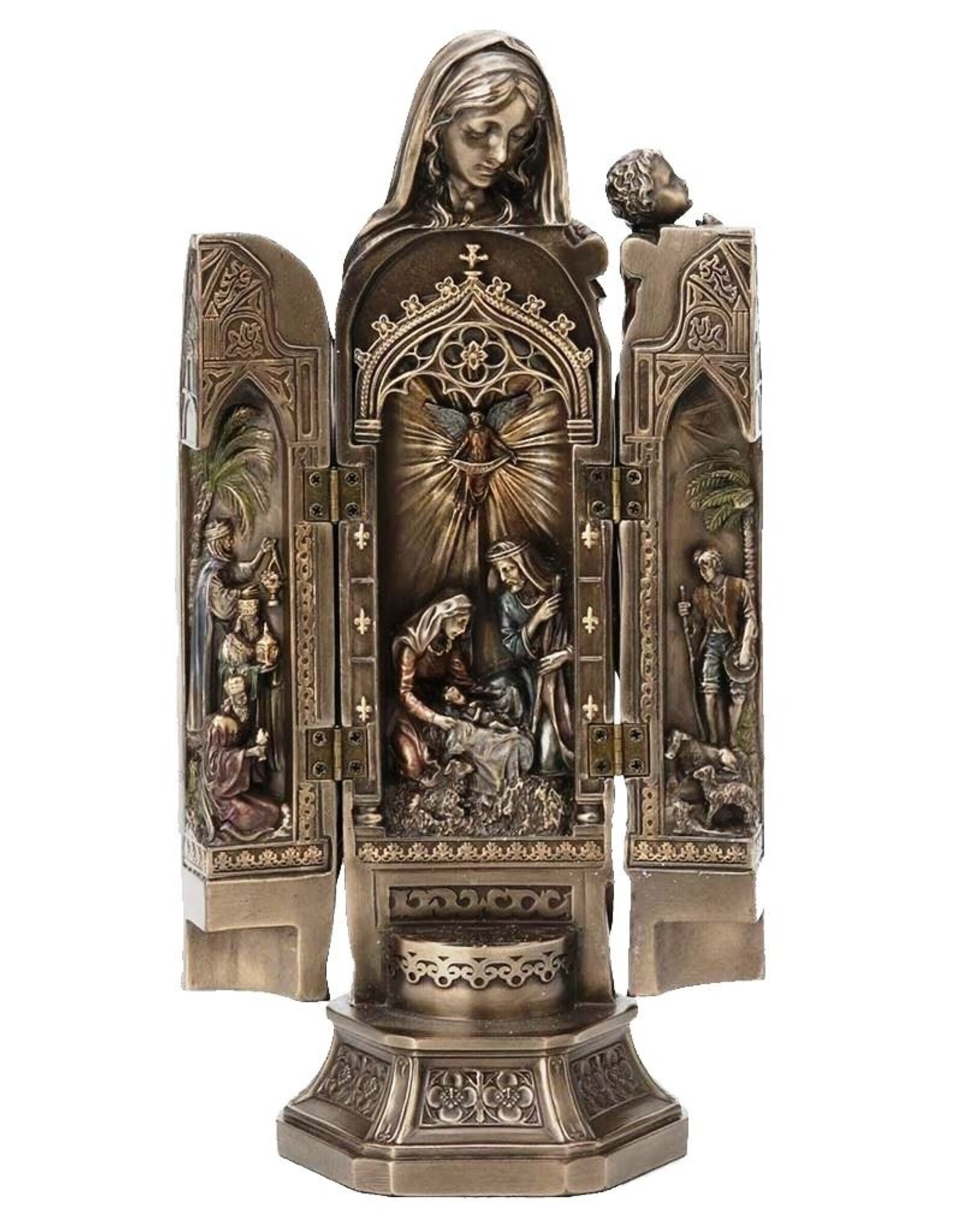 Veronese Design Giftware & Lifestyle -  Lady of Grace Virgin Mary Nativity  Triptych Altar