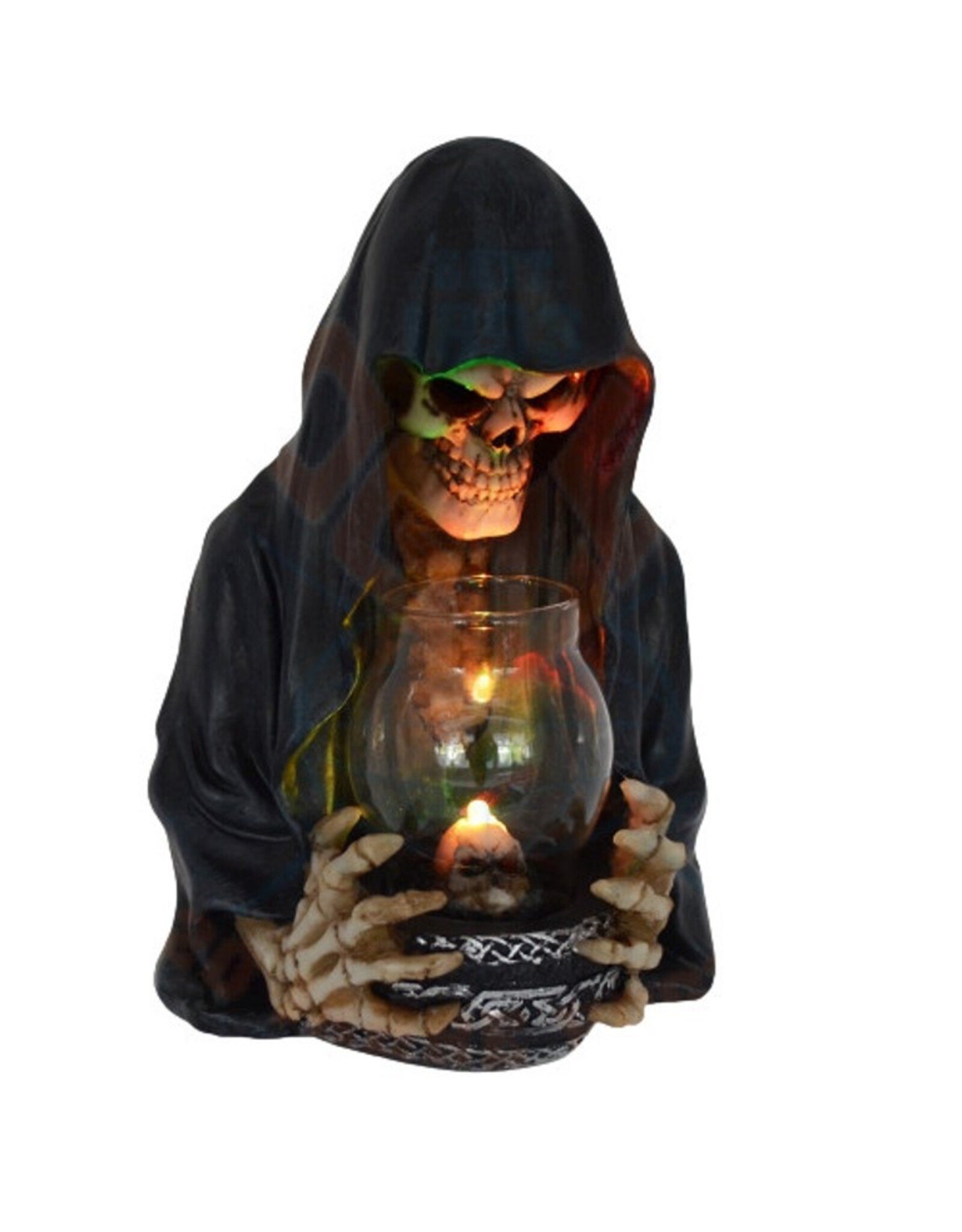 VG Giftware & Lifestyle - Grim Reaper looks into a lamp bust with LED-light