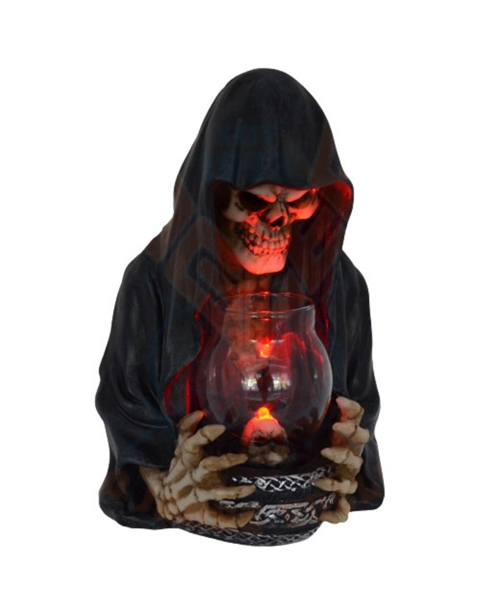 VG Giftware & Lifestyle - Grim Reaper looks into a lamp bust with LED-light