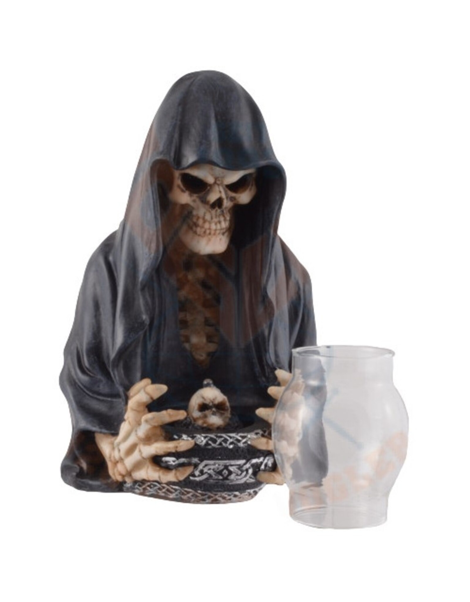 VG Giftware & Lifestyle - Grim Reaper looks into a lamp bust with LED-light