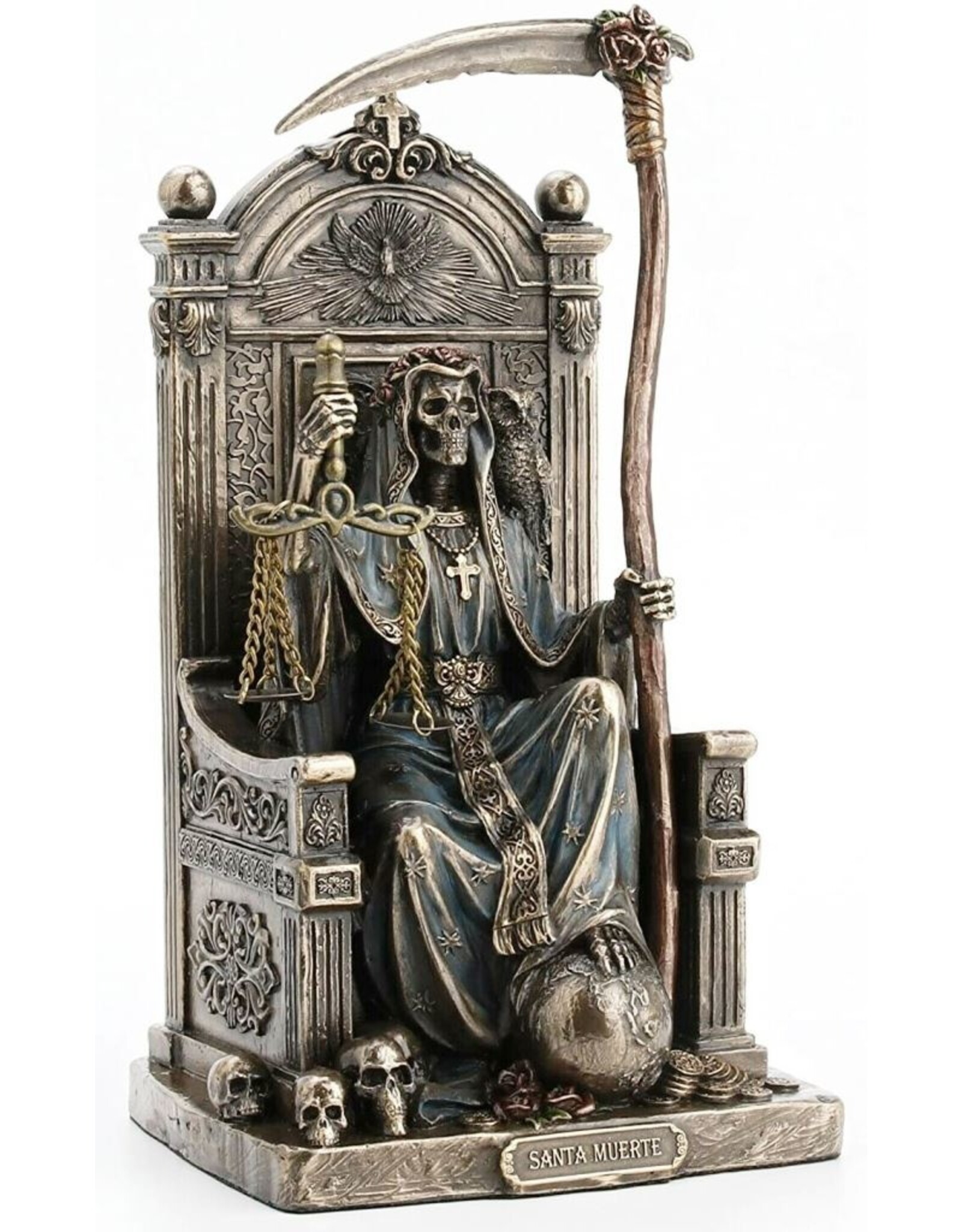 Veronese Design Giftware Figurines Collectables - Santa Muerte sitting on Throne