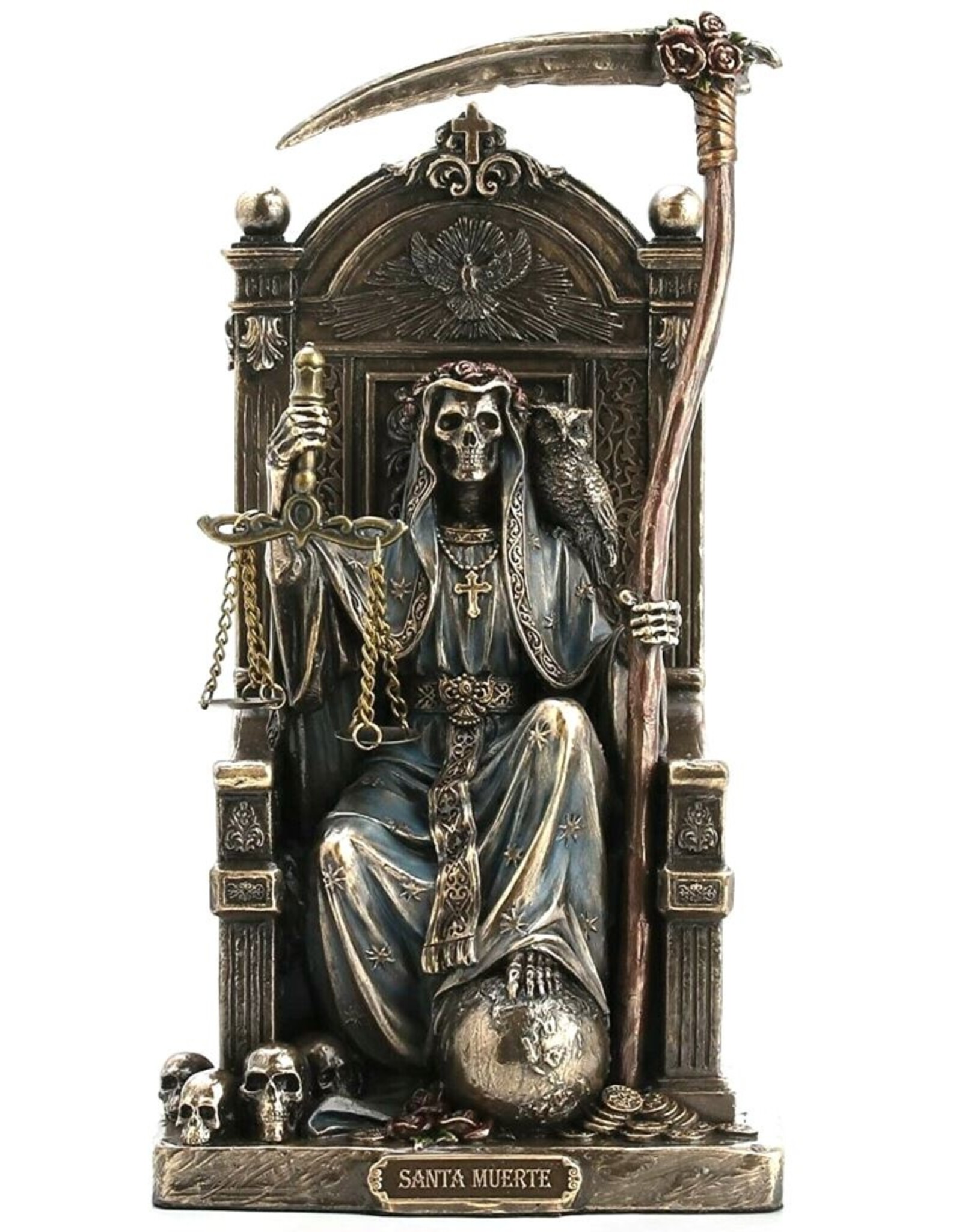 Veronese Design Giftware Figurines Collectables - Santa Muerte sitting on Throne