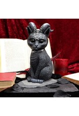 Large Pawzuph Horned Occult Cat Figurine