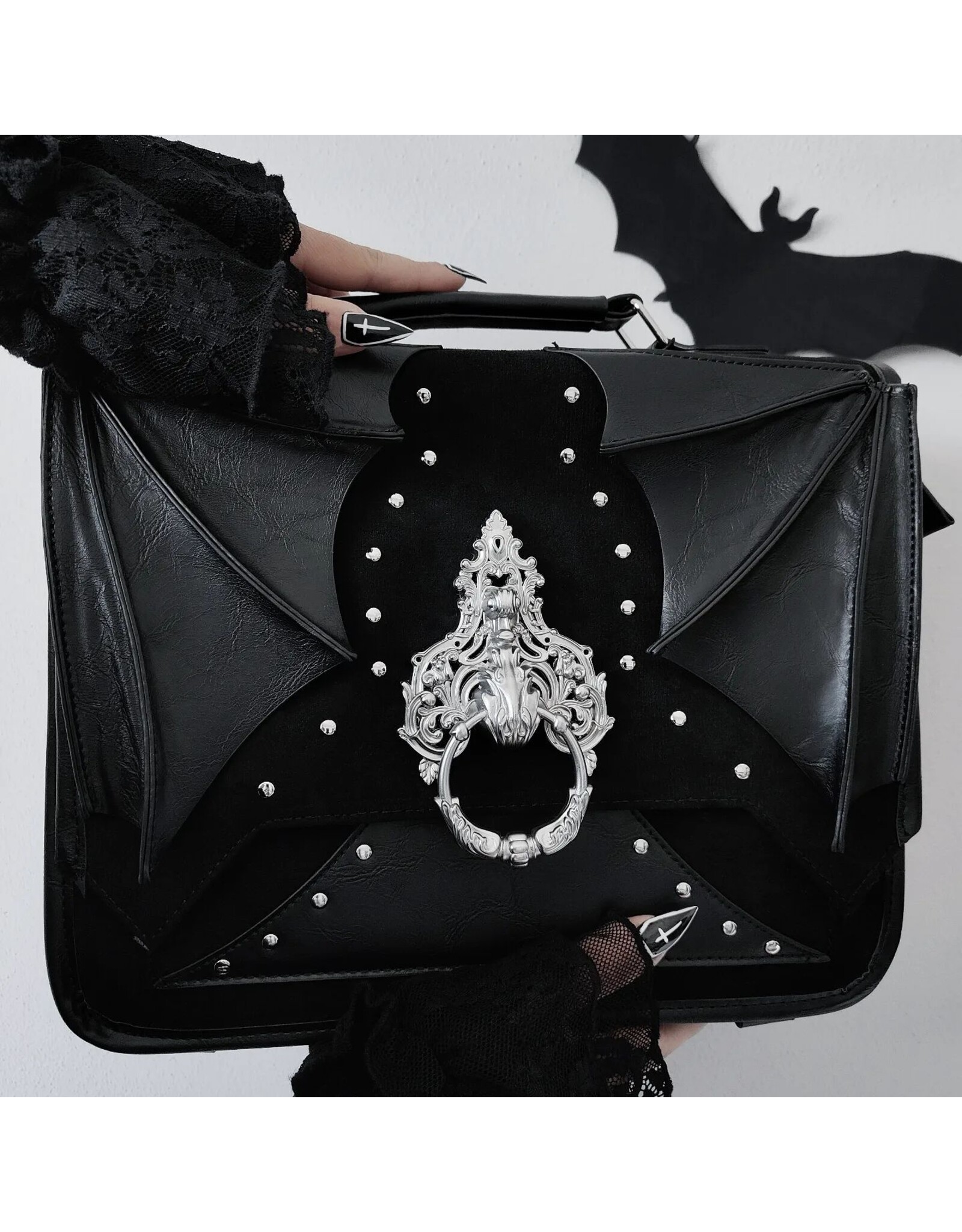 Restyle Gothic tassen Steampunk tassen - Bat Knocker Messengertas-Rugtas Restyle