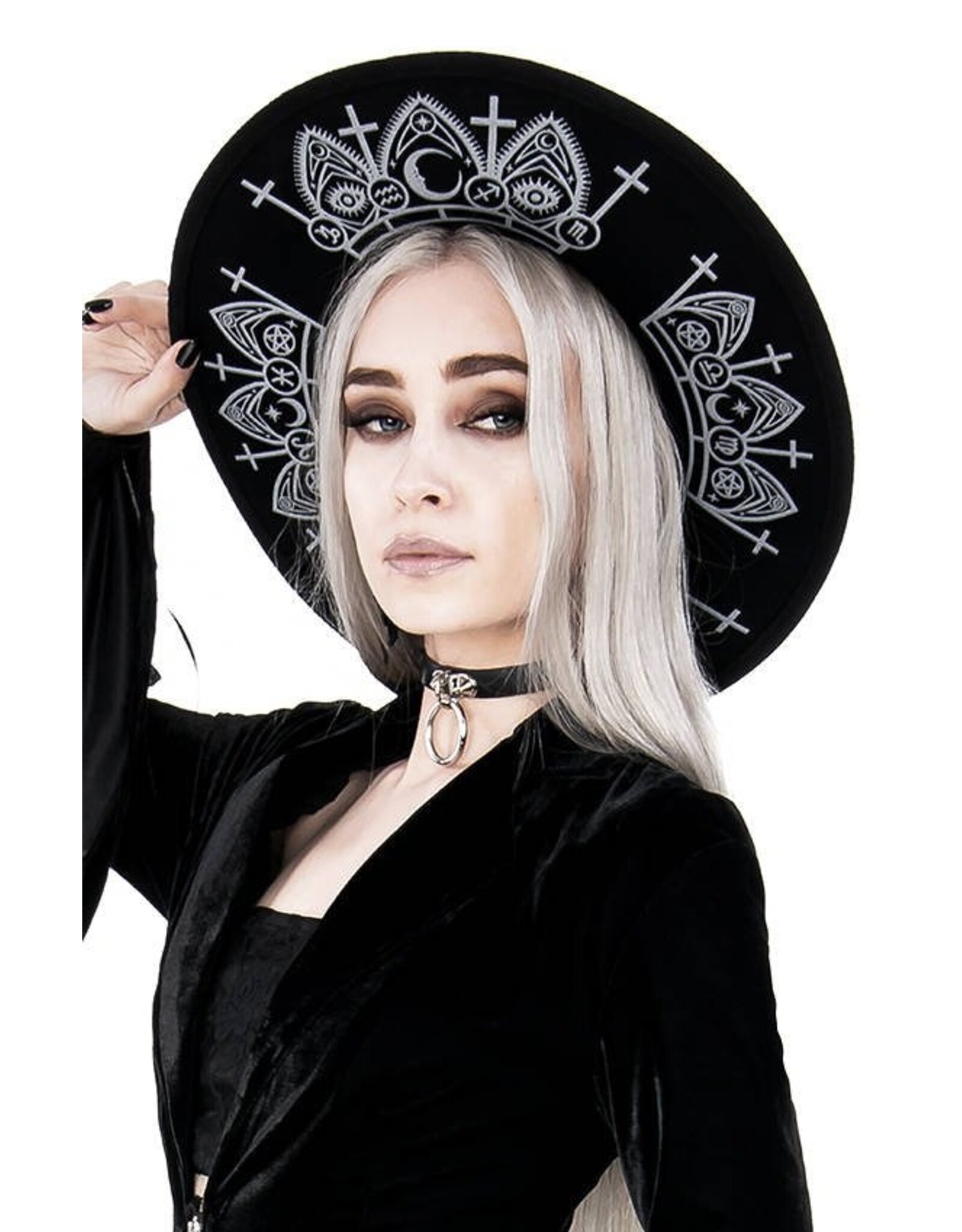 Restyle Gothic and Steampunk accessories - Gothic Hat   with wide brim Fortune Teller Restyle