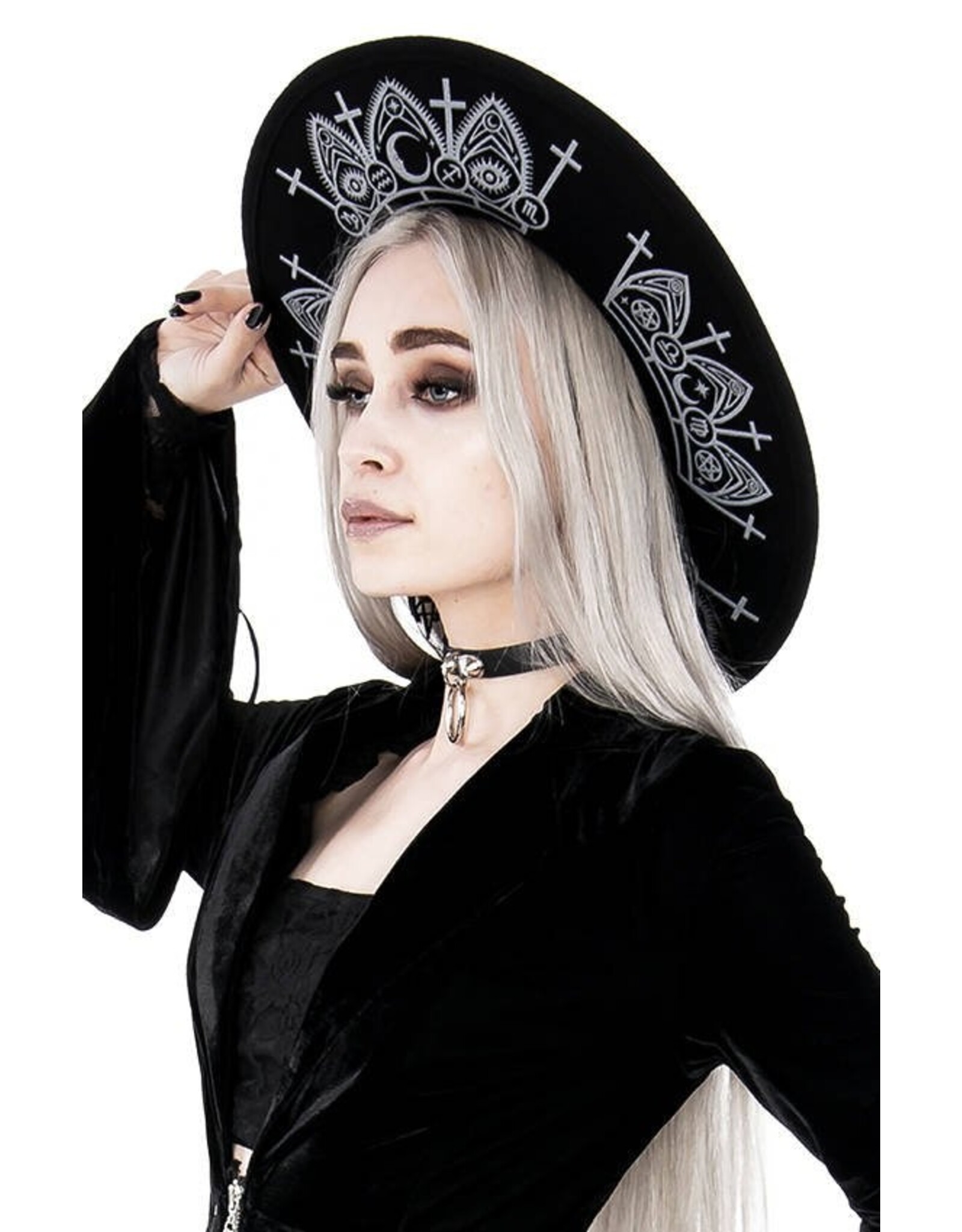 Restyle Gothic and Steampunk accessories - Gothic Hat   with wide brim Fortune Teller Restyle