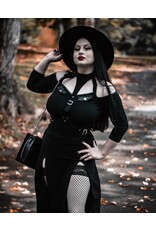 Restyle Gothic and Steampunk accessories - Black Gothic Hat with wide brim 'Witch'