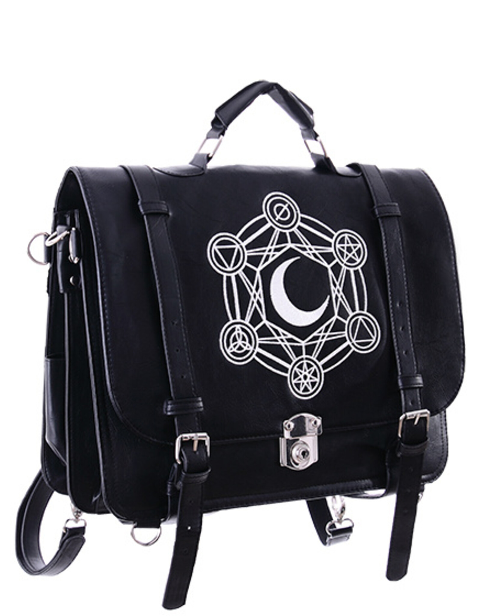 Restyle Gothic bags Steampunk bags - Moon Messenger Bag with Alchemical Symbols Restyle