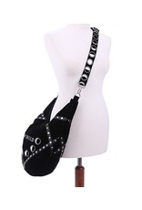 Restyle Gothic bags Steampunk bags - Moon Child Black Velvet Hobo bag with  Moon Phases Embroidery