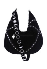 Restyle Gothic bags Steampunk bags - Moon Child Black Velvet Hobo bag with  Moon Phases Embroidery