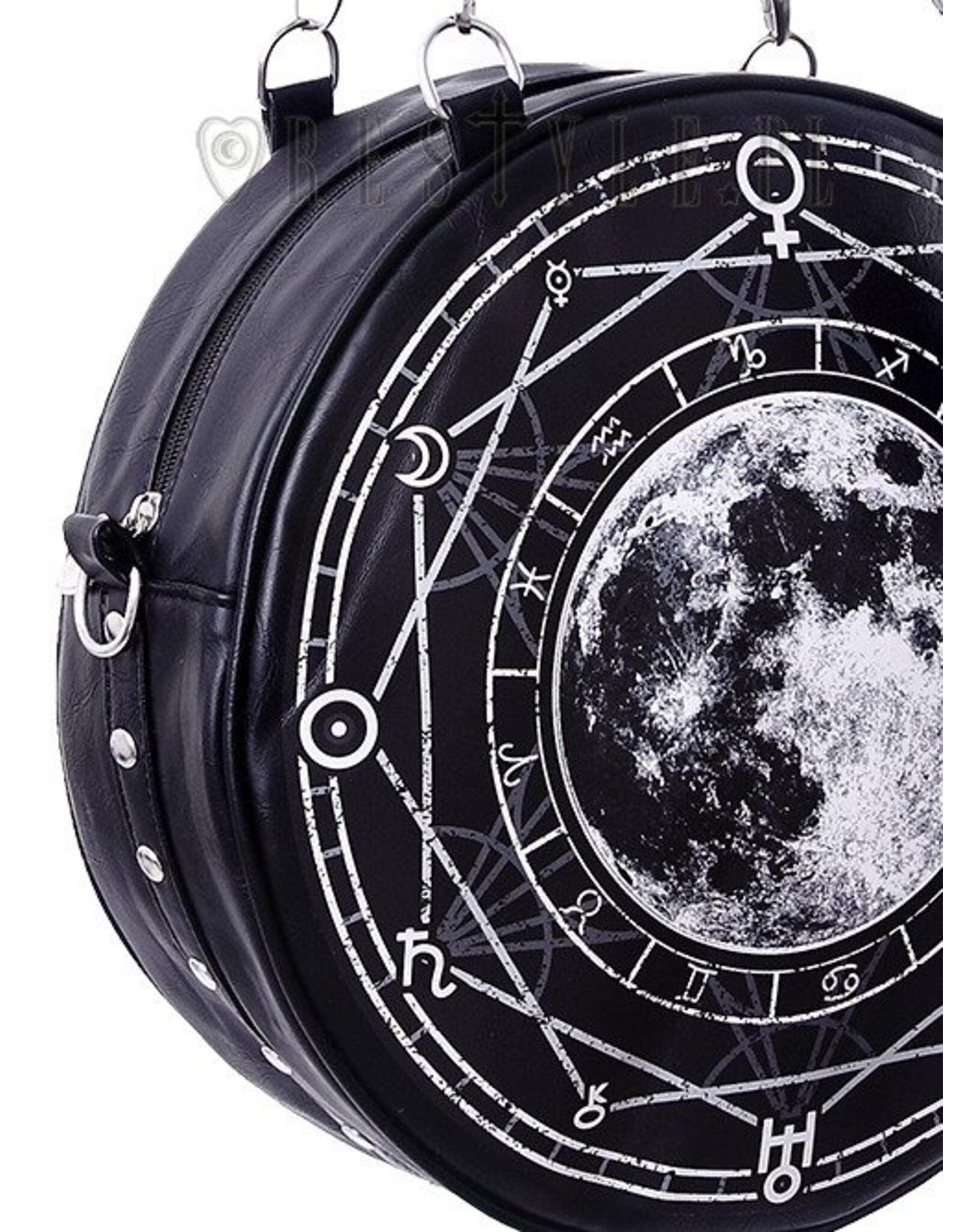 Restyle Gothic Bags Steampunk Bags - Luna Round Handbag with Full Moon print Restyle