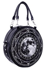 Restyle Gothic Tassen Steampunk Tassen - Luna Ronde Handtas  met Volle Maan print Restyle