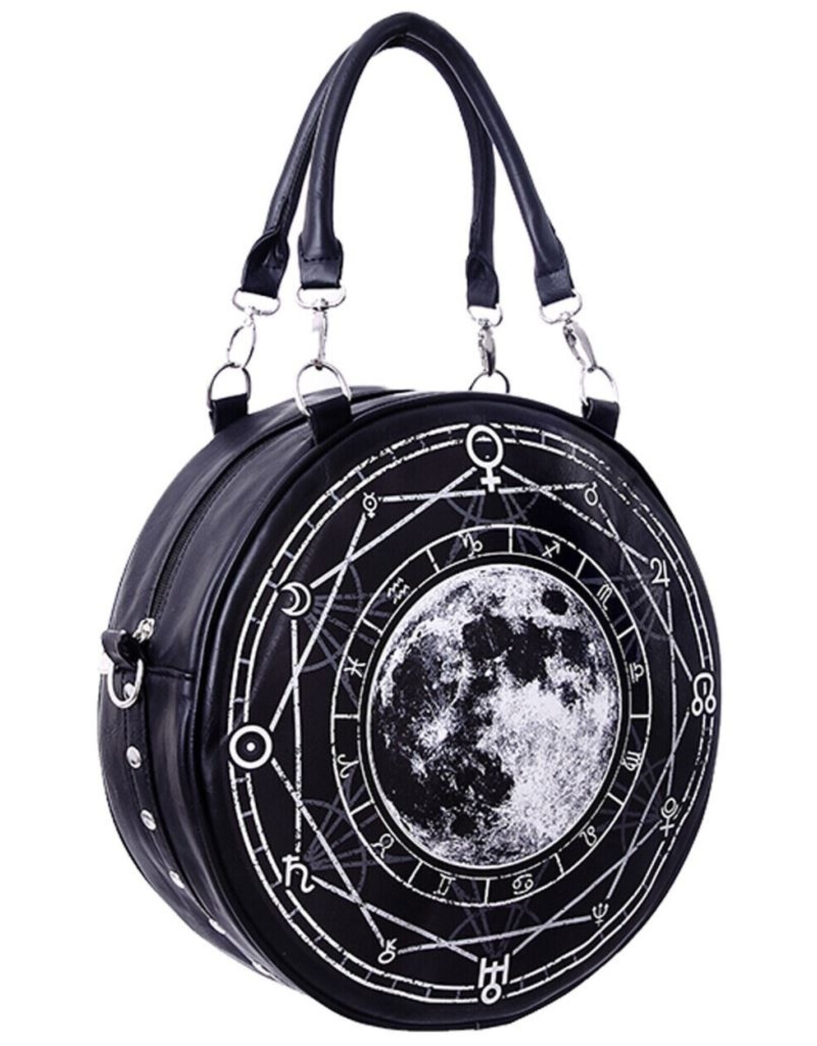 Restyle Gothic Bags Steampunk Bags - Luna Round Handbag with Full Moon print Restyle